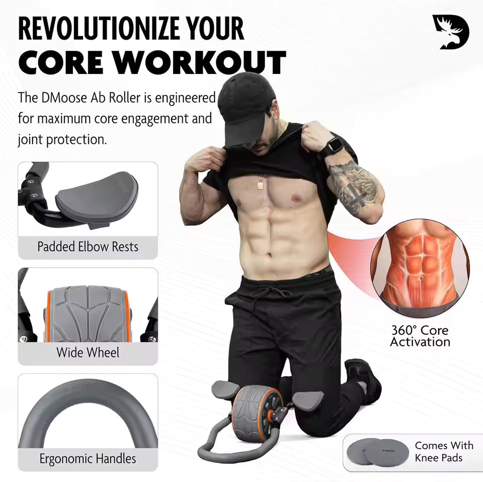 Dmoose™ - Ab Roller Wheel with Elbow Support