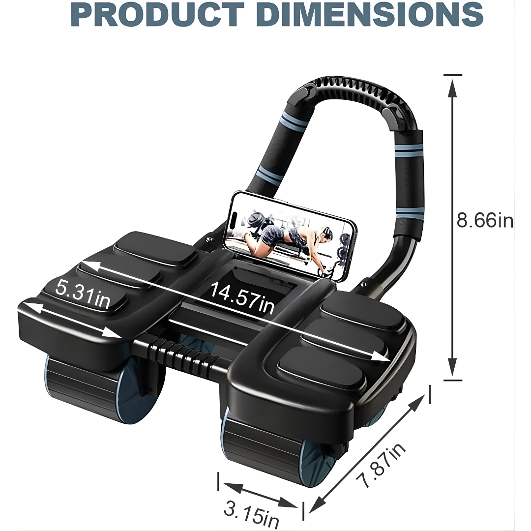 WellRoller™ - Elbow Supportive Ab Roller with Phone Holder