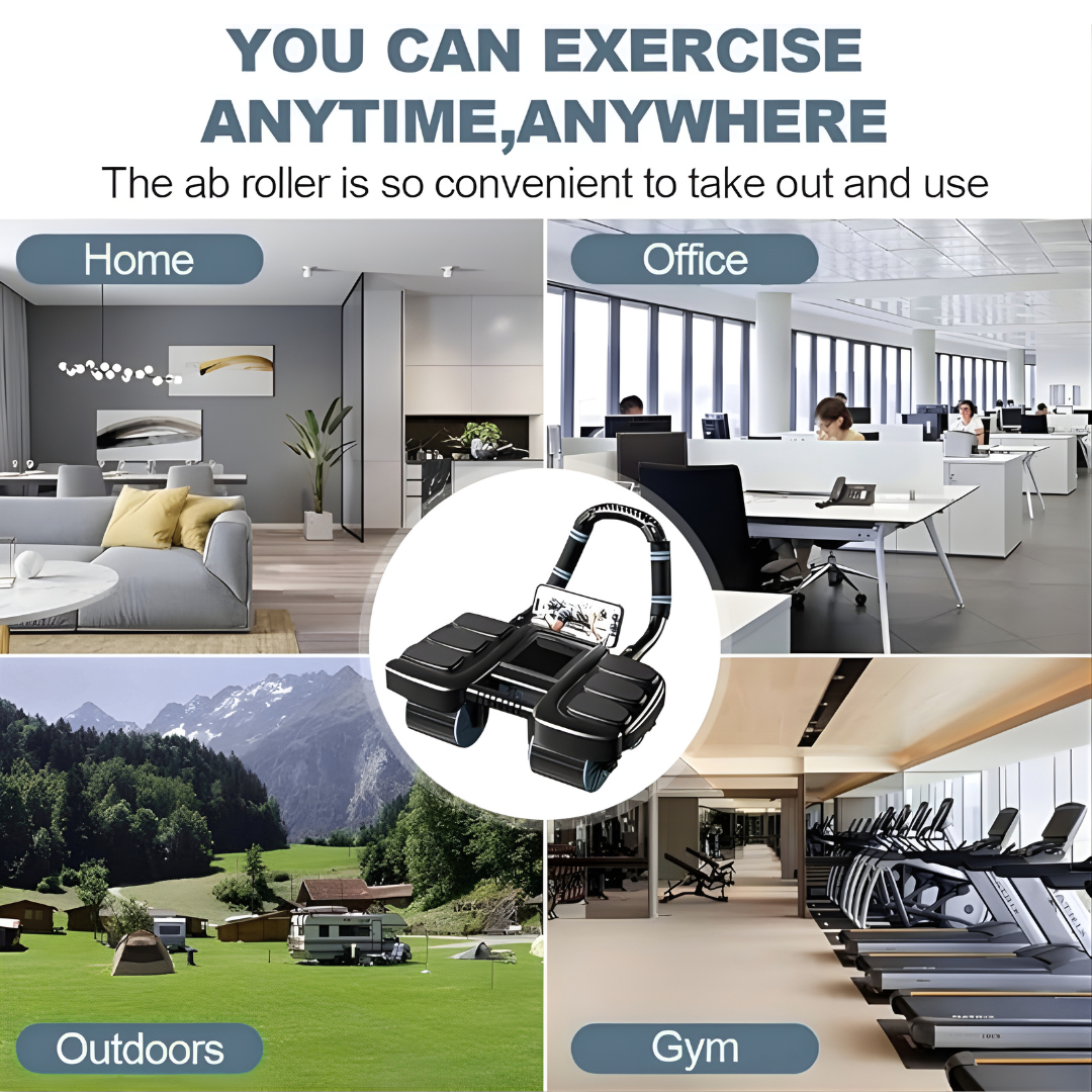 WellRoller™ - Elbow Supportive Ab Roller with Phone Holder